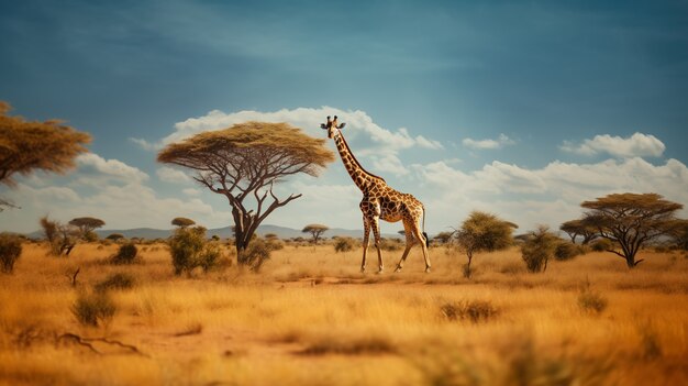 Vue de la girafe sauvage