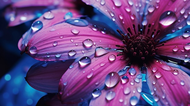 Photo gratuite vue des gouttes d'eau sur les pétales de fleurs