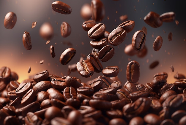 Vue des grains de café torréfiés