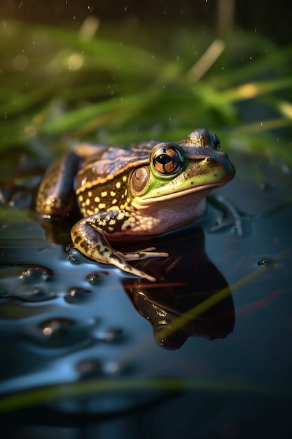 Photo gratuite vue de grenouille dans la nature