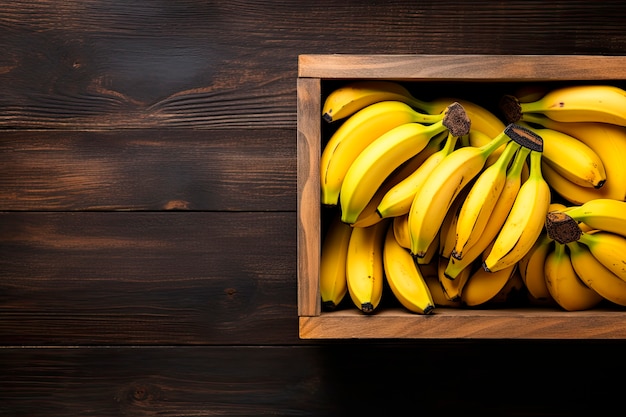 Photo gratuite vue de haut de l'arrangement des bananes crues