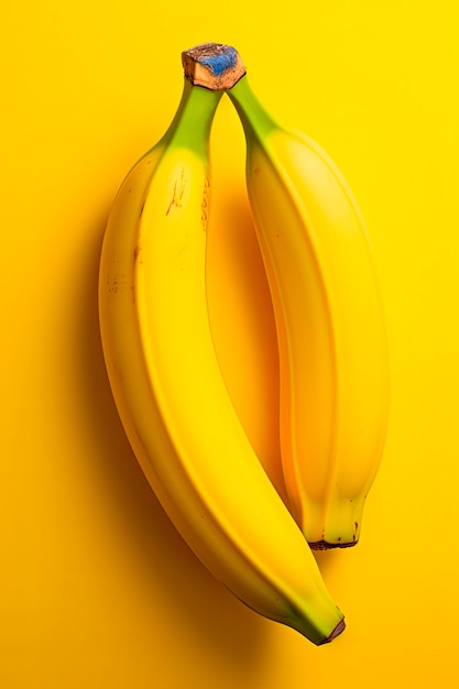 Vue de haut de l'arrangement des bananes crues