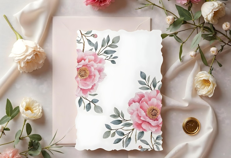 Photo gratuit vue de haut sur la décoration en papier floral