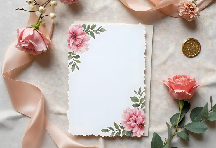 Photo gratuit vue de haut sur la décoration en papier floral