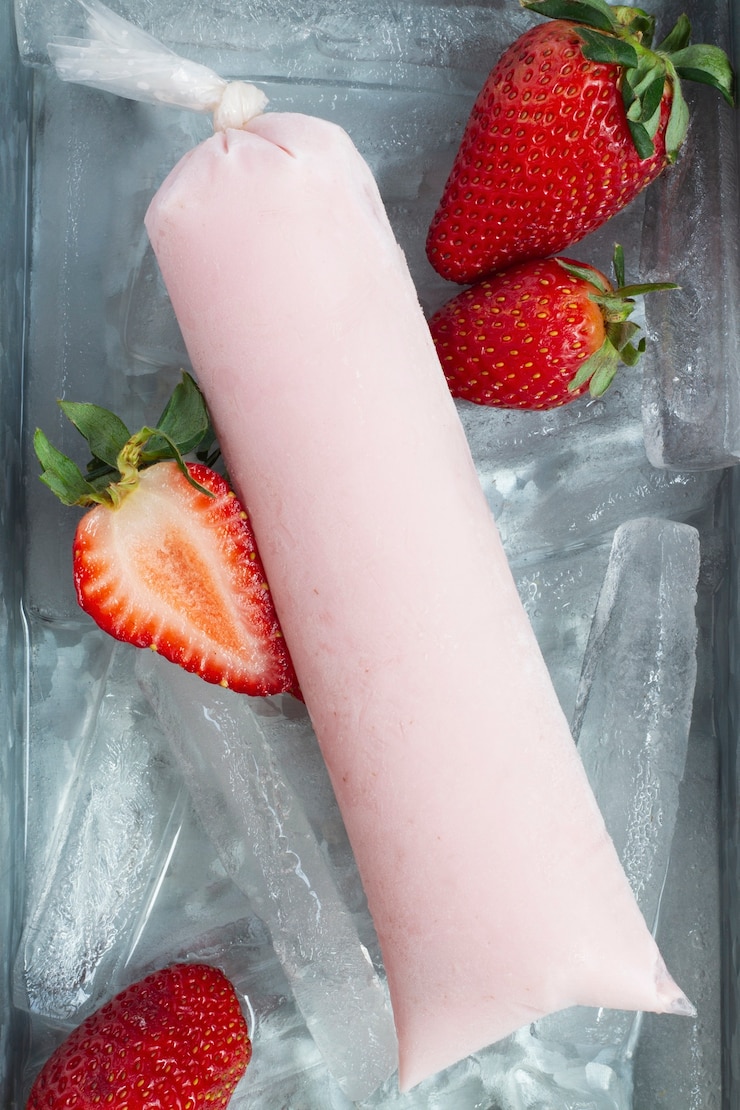Photo gratuit vue d'en haut d'un dessert brésilien de fruits congelés