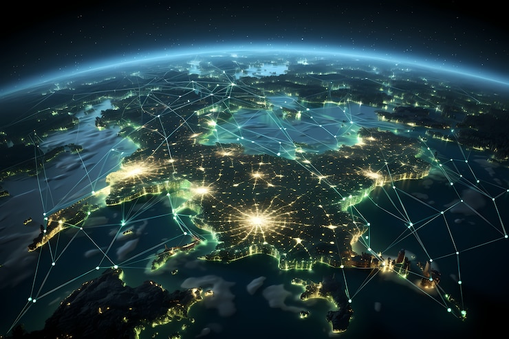 Photo gratuit vue de haute technologie de la terre futuriste