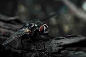 Photo gratuite vue d'un insecte mouche avec des ailes