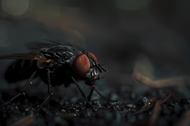 Photo gratuite vue d'un insecte mouche avec des ailes