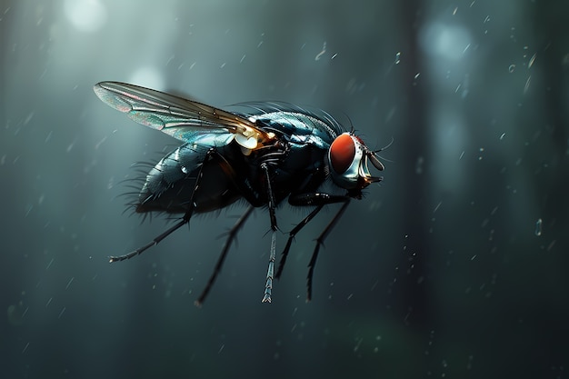 Photo gratuite vue d'un insecte mouche avec des ailes