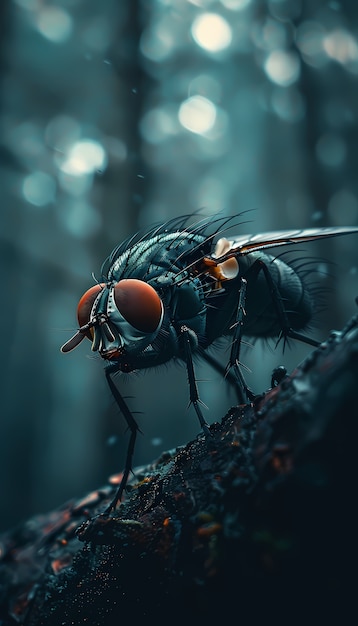 Photo gratuite vue d'un insecte mouche avec des ailes