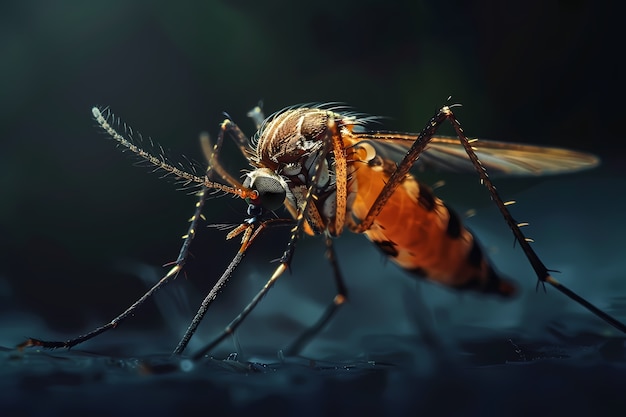 Photo gratuite vue d'un insecte moustique avec des ailes