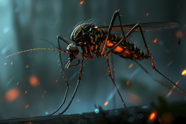 Photo gratuite vue d'un insecte moustique avec des ailes