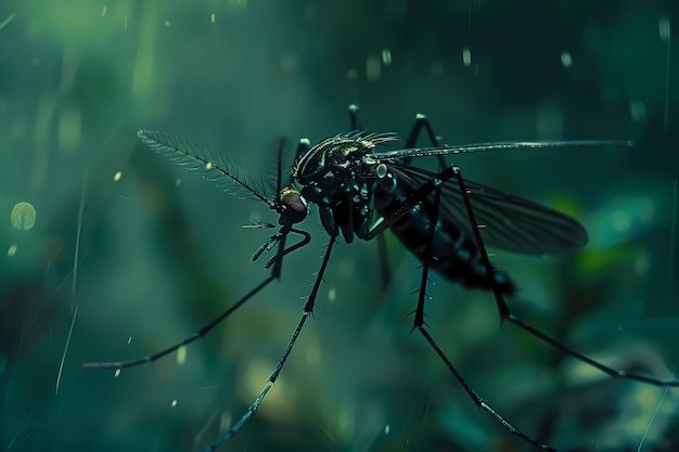 Vue d'un insecte moustique avec des ailes