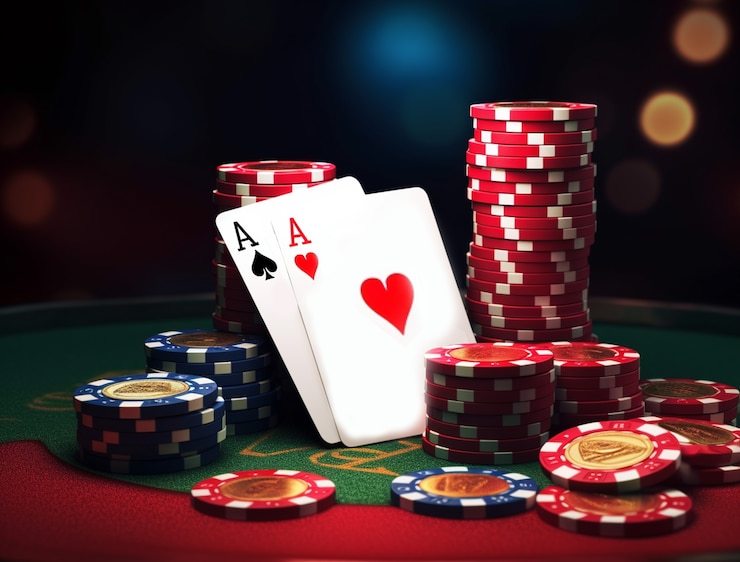 Photo gratuit vue des jetons de jeu de casino