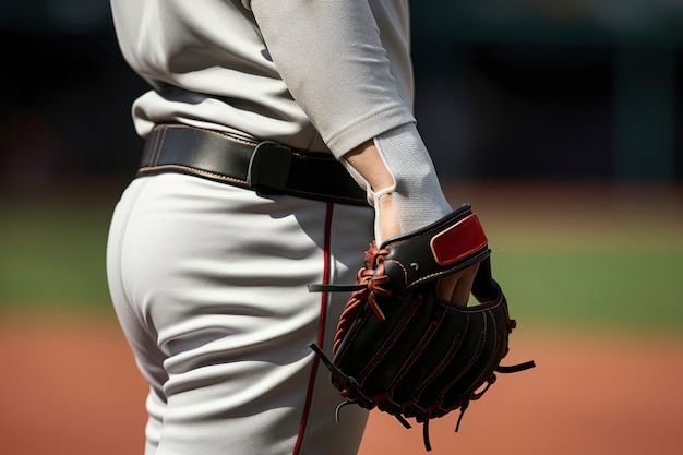 Photo gratuite vue d'un joueur de baseball sur le terrain