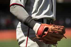 Photo gratuite vue d'un joueur de baseball sur le terrain