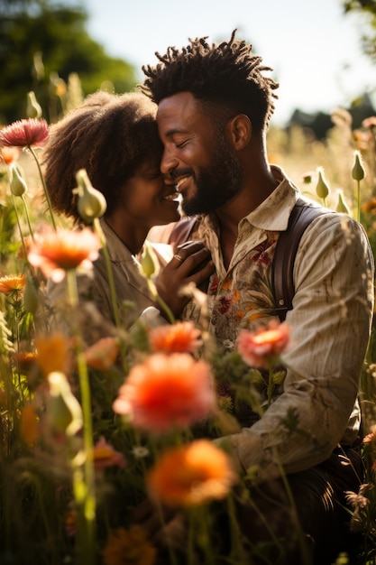 Photo gratuite vue latérale homme et femme amoureux