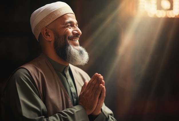 Photo gratuite vue latérale homme islamique en train de prier