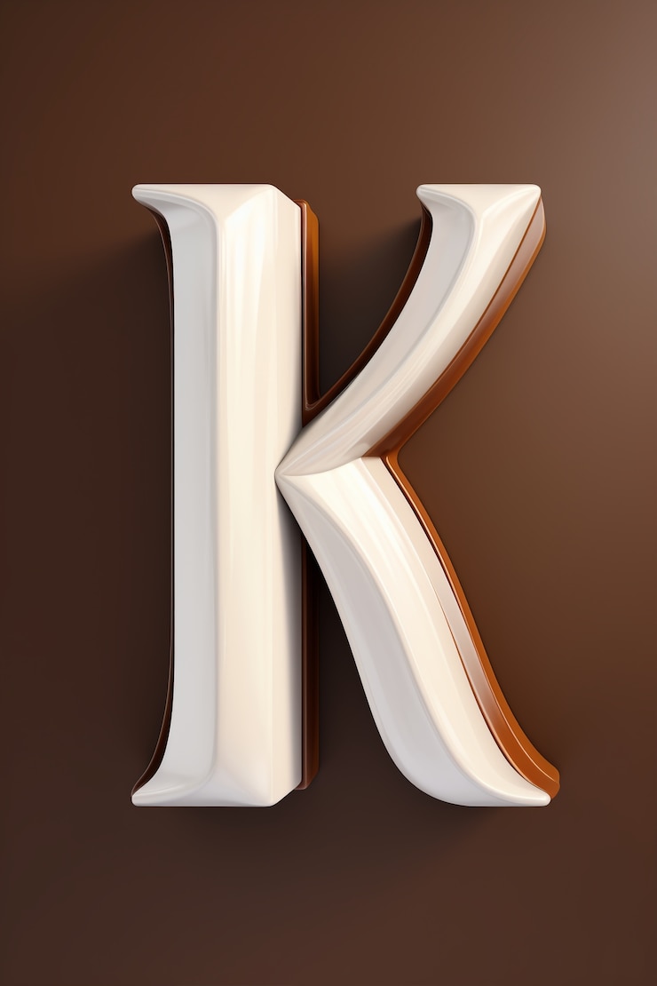 Photo gratuit vue de la lettre 3d k