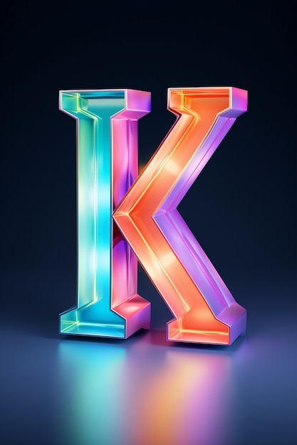 Vue de la lettre 3d k