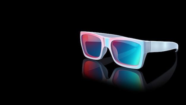 Photo gratuite vue des lunettes de cinéma 3d