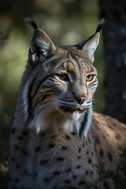 Photo gratuite vue sur le lynx sauvage dans la nature