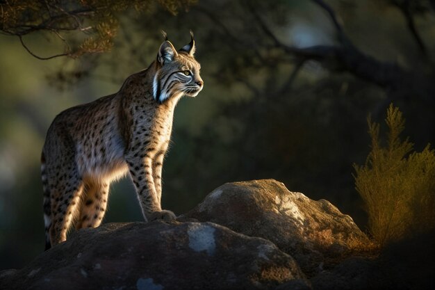 Photo gratuite vue sur le lynx sauvage dans la nature