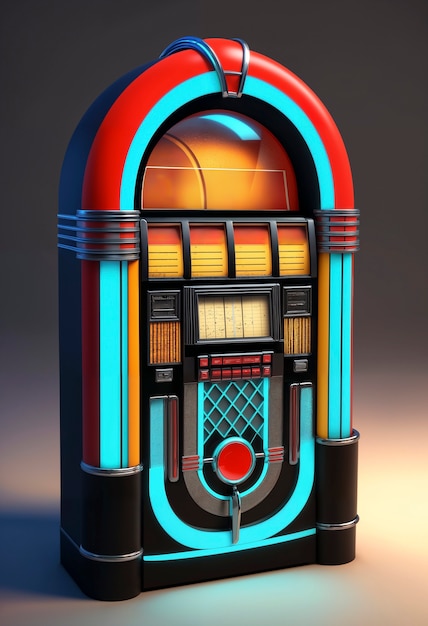 Photo gratuite vue d'une machine de jukebox à l'aspect rétro