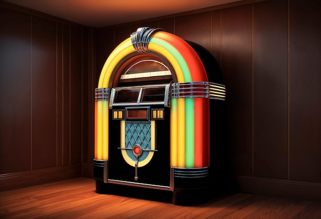 Vue d'une machine de jukebox à l'aspect rétro