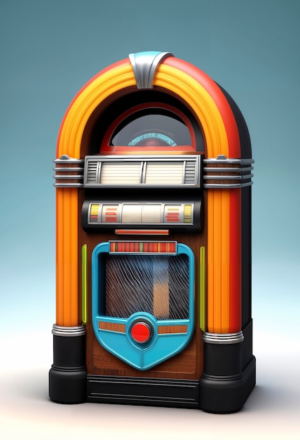 Vue d'une machine de jukebox à l'aspect rétro