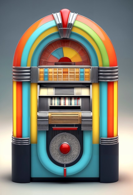 Photo gratuite vue d'une machine de jukebox à l'aspect rétro