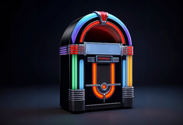 Vue d'une machine de jukebox à l'aspect rétro