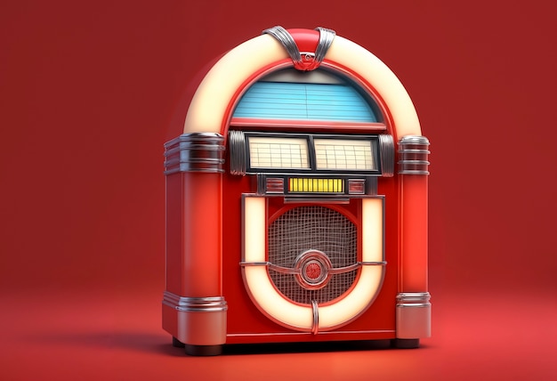 Vue d'une machine de jukebox à l'aspect rétro