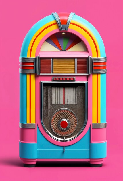 Vue d'une machine de jukebox à l'aspect rétro