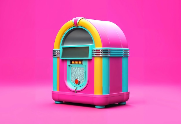 Photo gratuite vue d'une machine de jukebox à l'aspect rétro