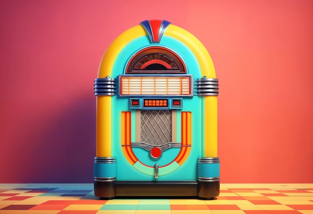 Photo gratuite vue d'une machine de jukebox à l'aspect rétro