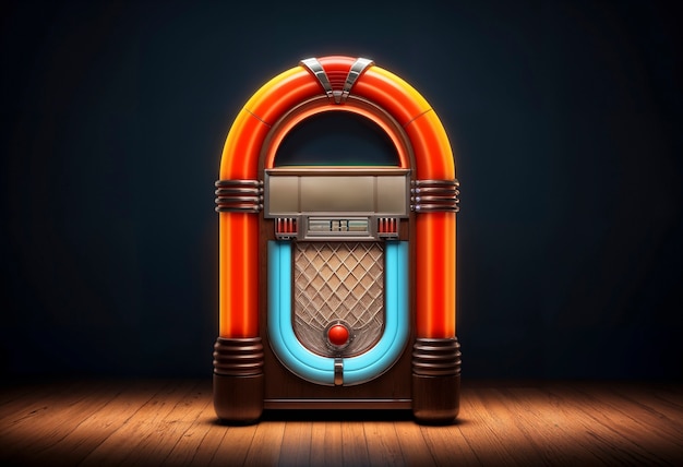 Photo gratuite vue d'une machine de jukebox à l'aspect rétro