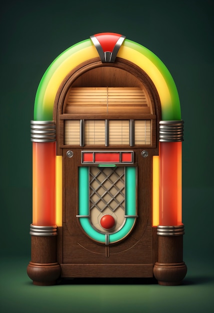 Photo gratuite vue d'une machine de jukebox à l'aspect rétro