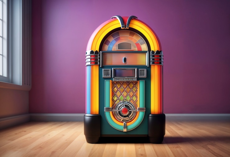 Photo gratuit vue de la machine de musique de jukebox rétro