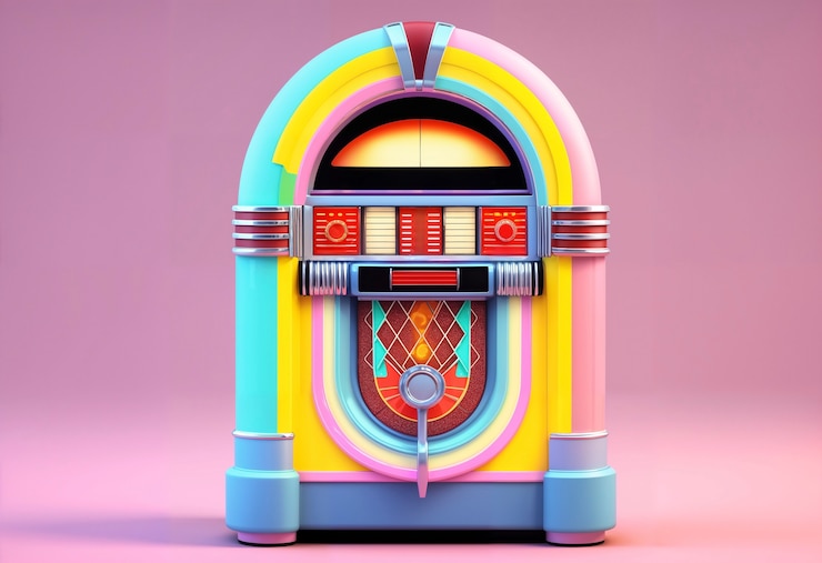 Photo gratuit vue de la machine de musique de jukebox rétro