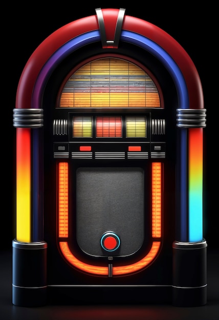 Photo gratuite vue de la machine de musique de jukebox rétro
