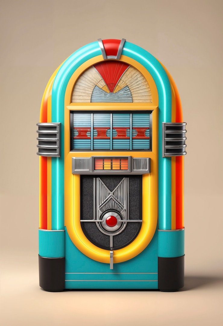 Photo gratuit vue de la machine de musique de jukebox rétro