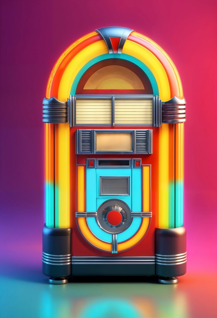 Photo gratuit vue de la machine de musique de jukebox rétro