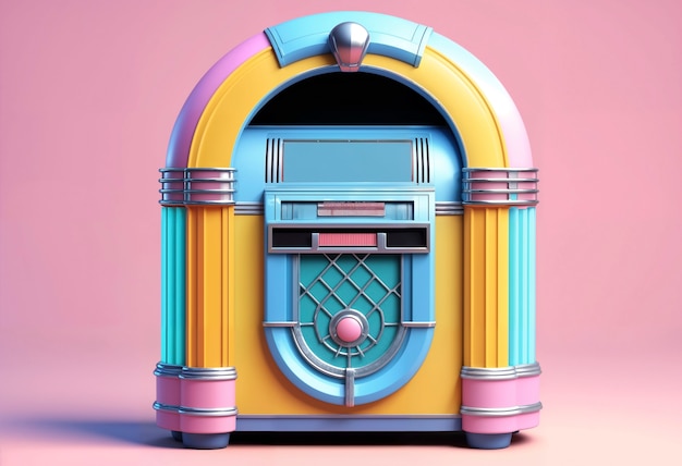 Photo gratuite vue de la machine de musique de jukebox rétro