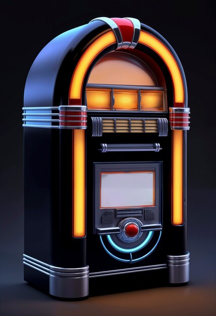 Vue de la machine de musique de jukebox rétro