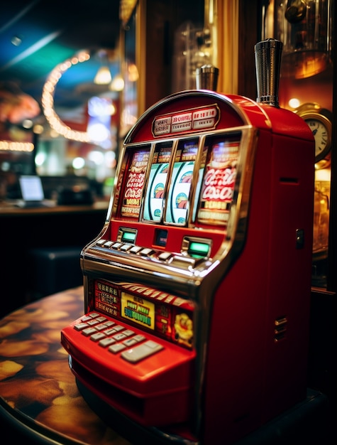 Vue d'une machine à sous dans un casino