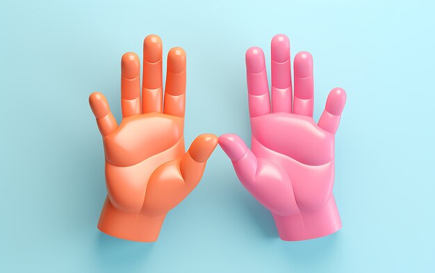 Vue des mains en 3D