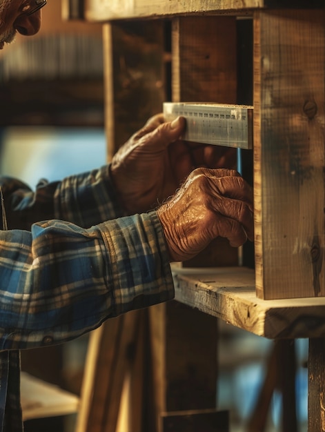 Vue des mains engagées dans un projet de bricolage