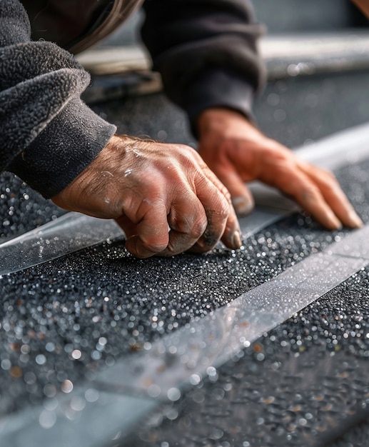 Photo gratuite vue des mains engagées dans un projet de bricolage