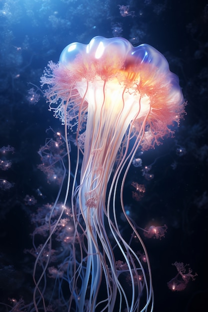 Vue de méduses majestueuses dans l'océan